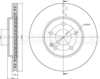 Metelli 23-0832C - Спирачен диск vvparts.bg