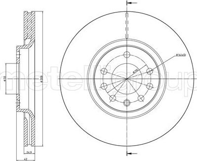 Metelli 23-0826C - Спирачен диск vvparts.bg