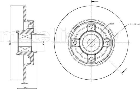 Metelli 23-0827 - Спирачен диск vvparts.bg