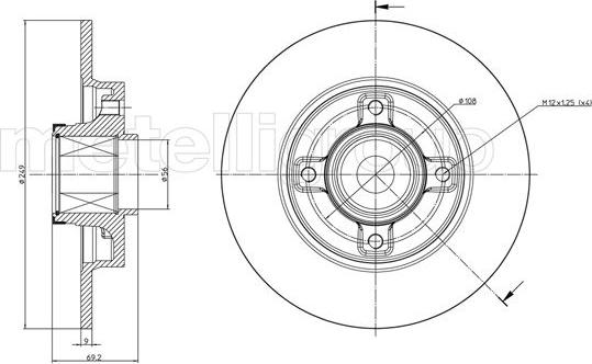 Metelli 23-0878 - Спирачен диск vvparts.bg