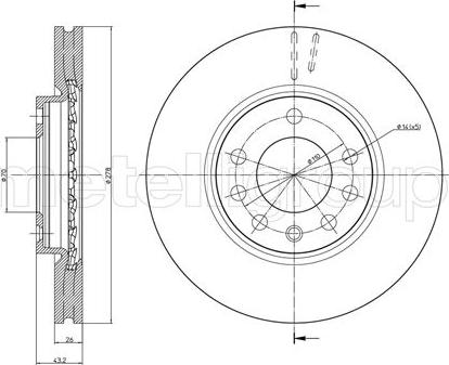 Metelli 23-0877 - Спирачен диск vvparts.bg