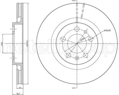 Metelli 23-0391C - Спирачен диск vvparts.bg