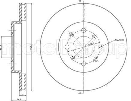 Metelli 23-0344C - Спирачен диск vvparts.bg