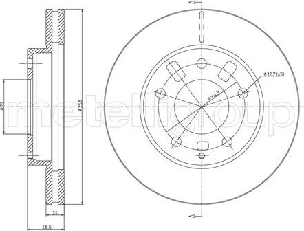 Metelli 23-0347 - Спирачен диск vvparts.bg