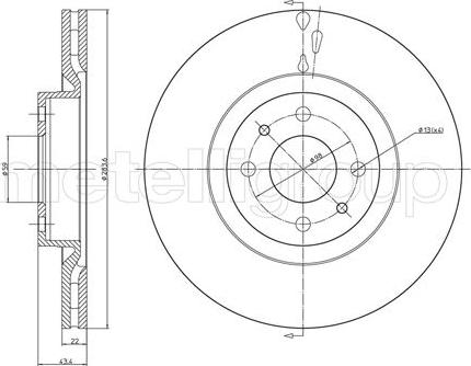 Metelli 23-0369C - Спирачен диск vvparts.bg