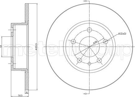 Metelli 23-0368C - Спирачен диск vvparts.bg