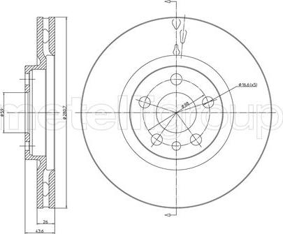 Metelli 23-0338 - Спирачен диск vvparts.bg