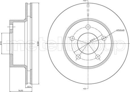 Metelli 23-0332 - Спирачен диск vvparts.bg