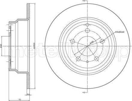 Metelli 23-0376C - Спирачен диск vvparts.bg