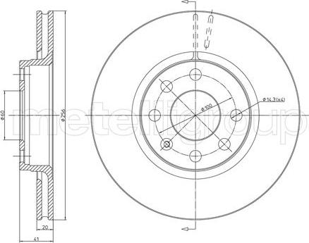 Metelli 23-0284 - Спирачен диск vvparts.bg