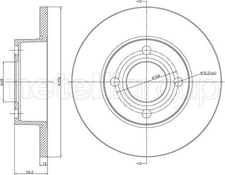 Metelli 23-0233 - Спирачен диск vvparts.bg