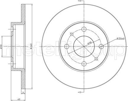 Metelli 23-0232C - Спирачен диск vvparts.bg