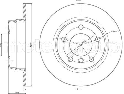 Metelli 23-0229C - Спирачен диск vvparts.bg