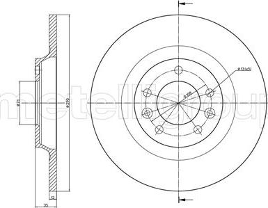 Metelli 23-0795C - Спирачен диск vvparts.bg