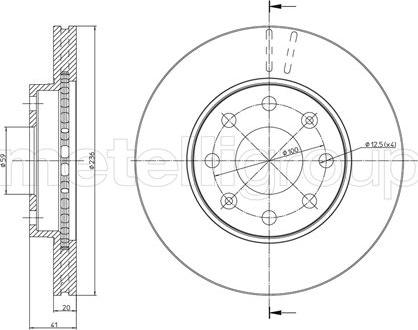 Metelli 23-0790C - Спирачен диск vvparts.bg