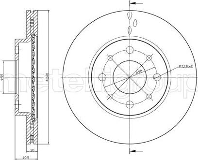 Metelli 23-0754C - Спирачен диск vvparts.bg