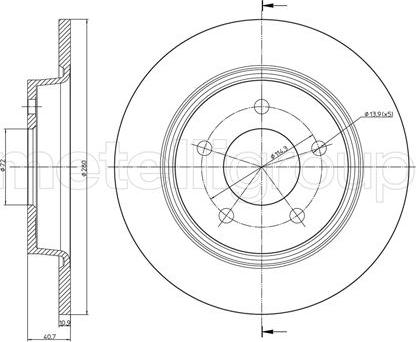 Metelli 23-0750C - Спирачен диск vvparts.bg