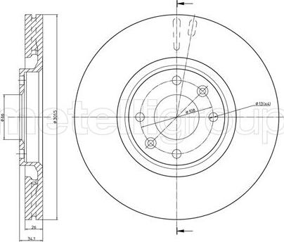 Metelli 23-0751C - Спирачен диск vvparts.bg