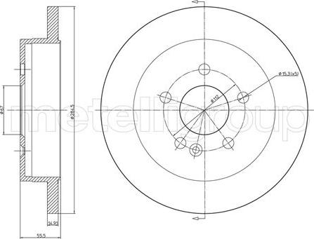 Metelli 23-0769C - Спирачен диск vvparts.bg