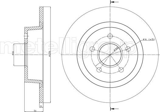 Metelli 23-0761C - Спирачен диск vvparts.bg