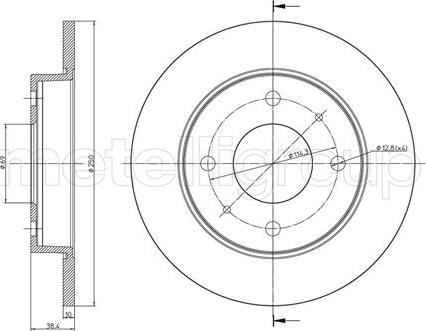 Metelli 23-0768C - Спирачен диск vvparts.bg