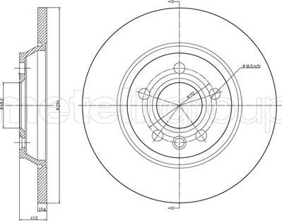 Metelli 23-0767C - Спирачен диск vvparts.bg