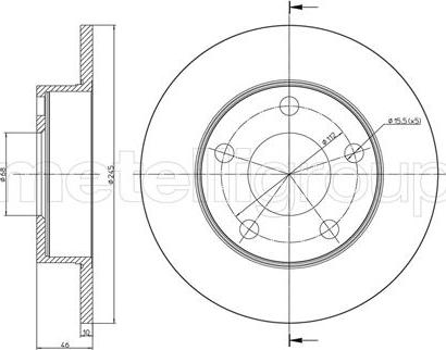 Metelli 23-0708C - Спирачен диск vvparts.bg