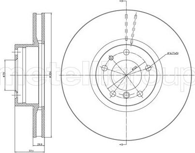 Metelli 23-0703C - Спирачен диск vvparts.bg