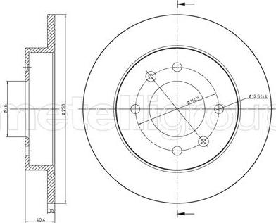 Metelli 23-0713 - Спирачен диск vvparts.bg