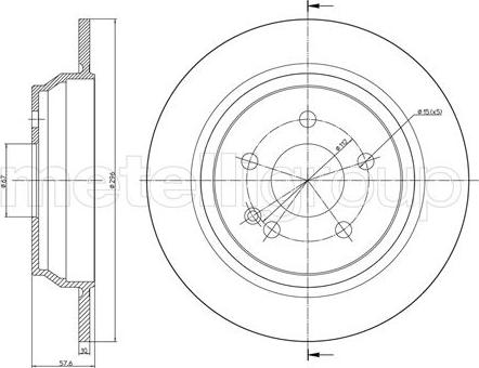 Metelli 23-0712 - Спирачен диск vvparts.bg