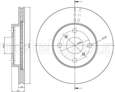 Metelli 23-0717C - Спирачен диск vvparts.bg