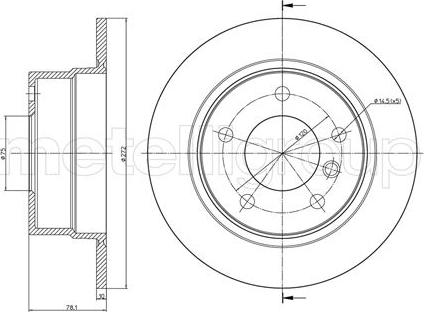 Metelli 23-0785C - Спирачен диск vvparts.bg