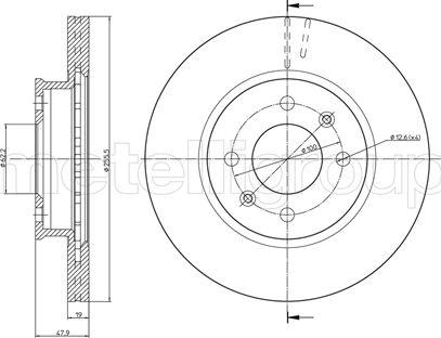 Metelli 23-0788 - Спирачен диск vvparts.bg