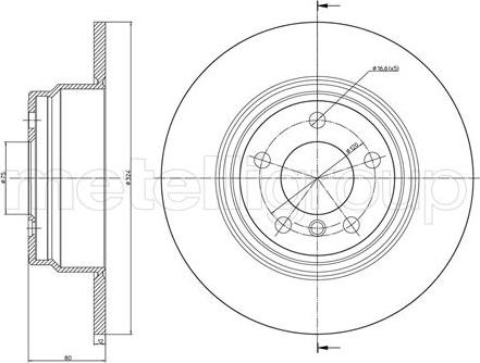 Metelli 23-0782C - Спирачен диск vvparts.bg