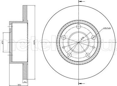 Metelli 23-0779 - Спирачен диск vvparts.bg