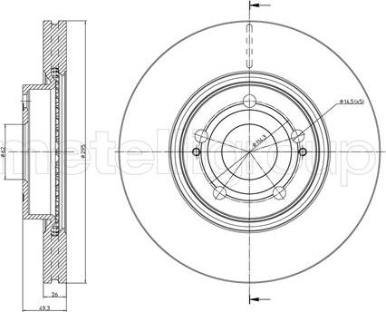 Metelli 23-0772C - Спирачен диск vvparts.bg