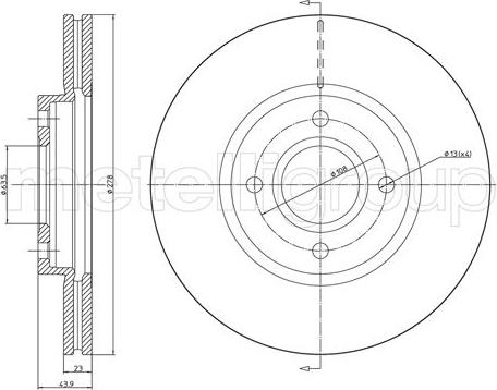 Metelli 23-1490C - Спирачен диск vvparts.bg