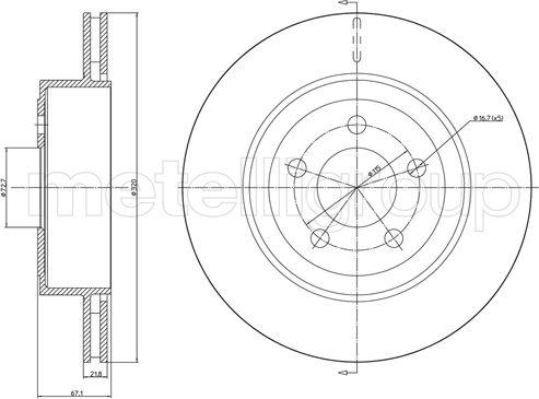 Metelli 23-1447C - Спирачен диск vvparts.bg