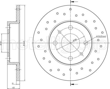 Metelli 23-1410FC - Спирачен диск vvparts.bg