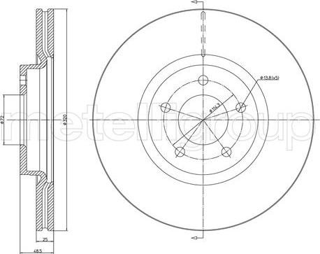 Metelli 23-1417C - Спирачен диск vvparts.bg