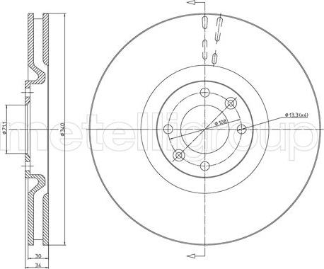 Metelli 23-1483C - Спирачен диск vvparts.bg