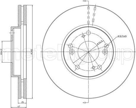 Metelli 23-1555C - Спирачен диск vvparts.bg