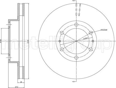 Metelli 23-1565 - Спирачен диск vvparts.bg