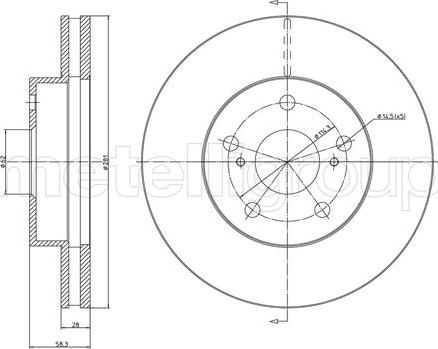 Metelli 23-1567C - Спирачен диск vvparts.bg