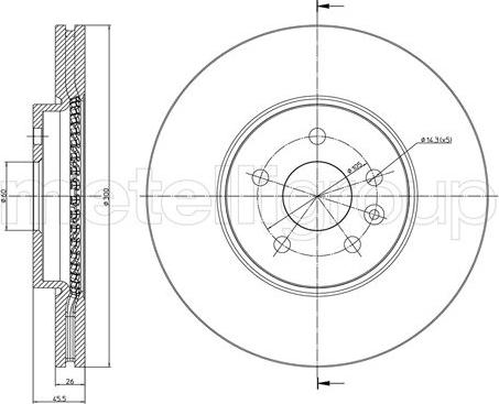 Metelli 23-1507C - Спирачен диск vvparts.bg