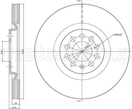 Metelli 23-1515C - Спирачен диск vvparts.bg