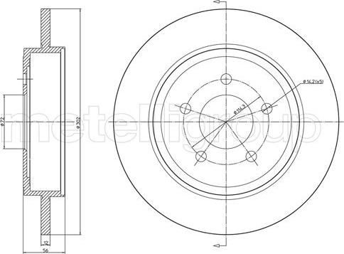 Metelli 23-1643C - Спирачен диск vvparts.bg