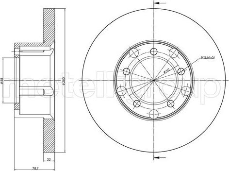 Metelli 23-1617 - Спирачен диск vvparts.bg