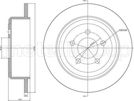 Metelli 23-1684C - Спирачен диск vvparts.bg