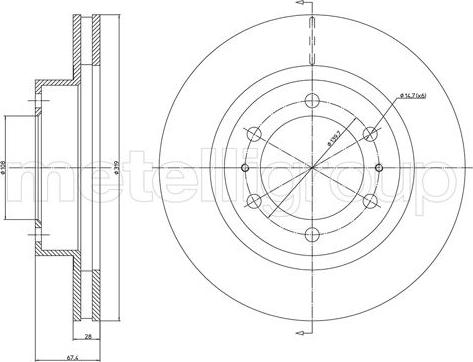 Metelli 23-1094C - Спирачен диск vvparts.bg